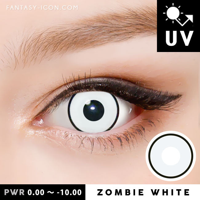 Zombie White Contacts Halloween Lenses Prescription cosplay