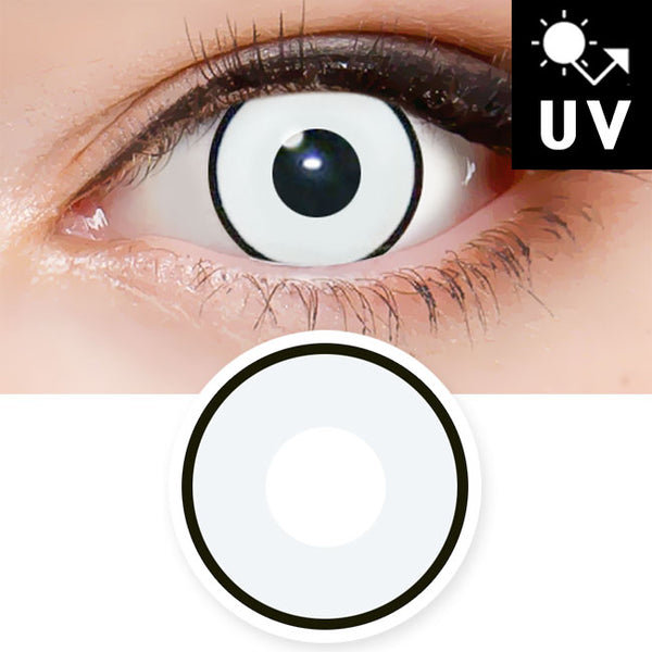 Zombie White Contacts Halloween Lenses UV Blocking Prescription cosplay