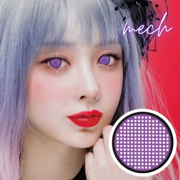 Jade Luna Grey Colored Contacts - Pink Lens
