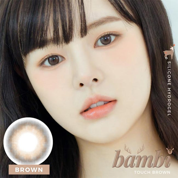 Silicone hydrogel lens bambi touch GnG brown contacts - monthly
