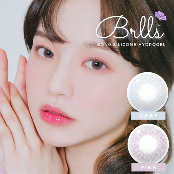 Silicone hydrogel bella bono GnG gray, pink contacts -2 Lenses