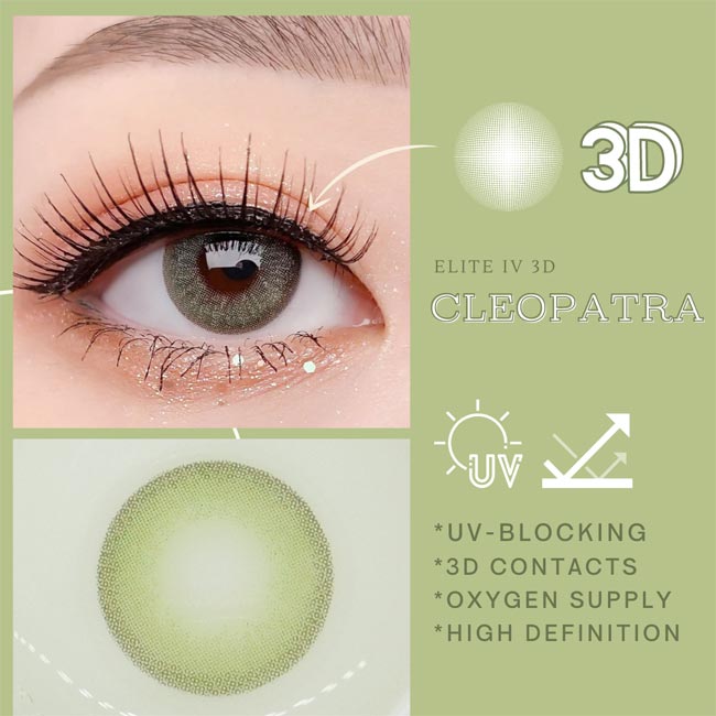 Innovision Cleopatra 3D green contacts Elite UV Blocking