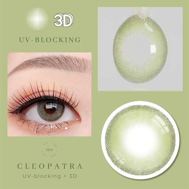 Cleopatra 3D green contacts UV Blocking