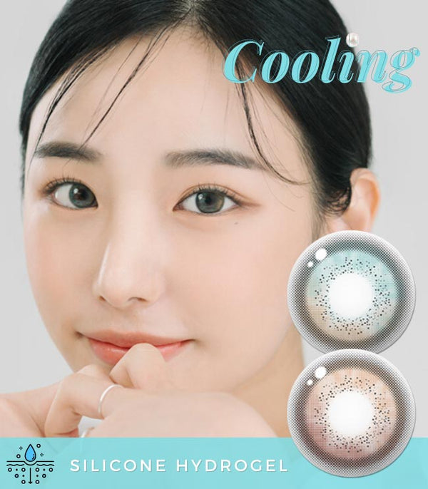 1 DAY Silicone hydrogel cooling brown, gray contacts