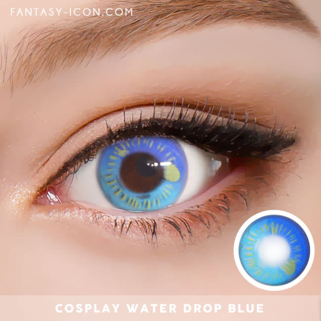 Water Drop Cosplay Blue Contacts 4