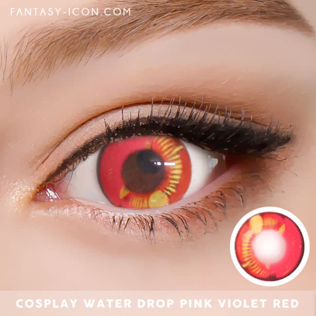 Water Drop Cosplay Pink Violet Contacts 4