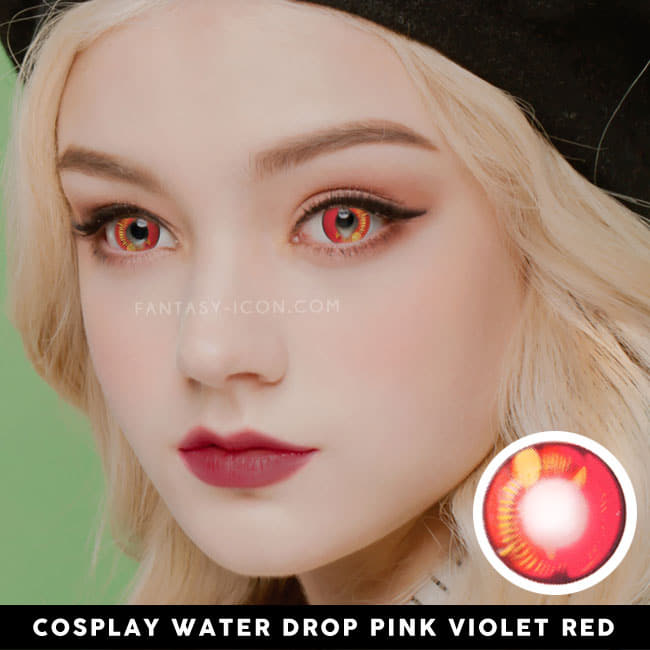Water Drop Cosplay Pink Violet Contacts 5