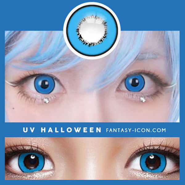 Cosplay UV Halloween Blue Contacts detail