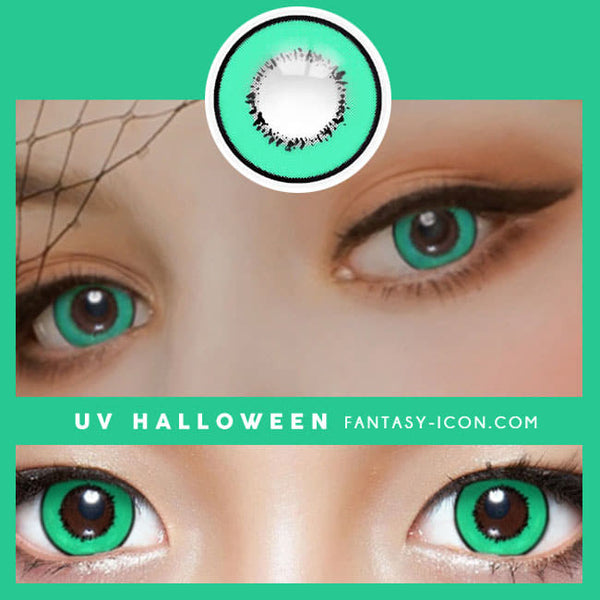 Cosplay UV Halloween Green Contacts detail