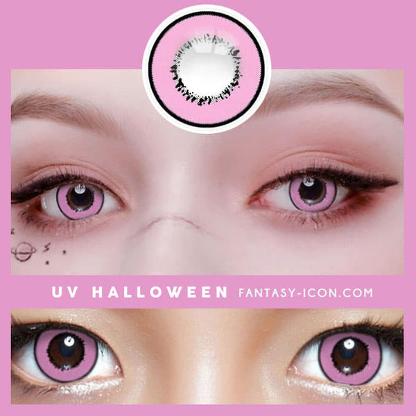 Cosplay UV Halloween Pink Contacts