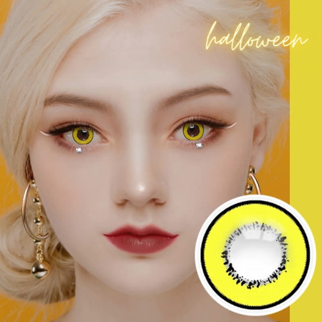 Cosplay UV Halloween Yellow Contacts