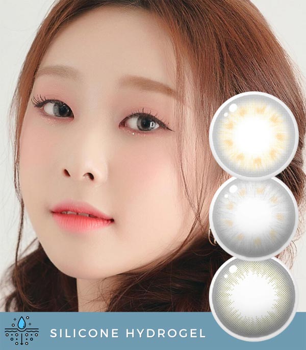 Silicone hydrogel Lens black brown gray contacts
