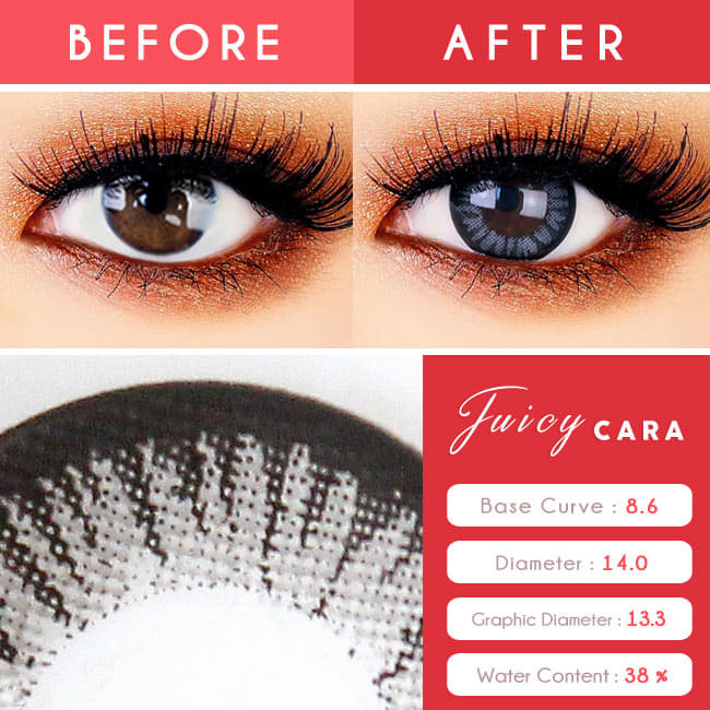 Colored Contacts for Hyperopia Juicy Cara - farsightedness Grey eyes