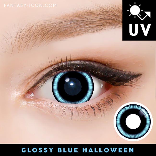 Glossy Blue Halloween Contacts Anime Lens