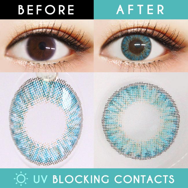 Aqua Blue contacts UV Blocking Contact lens