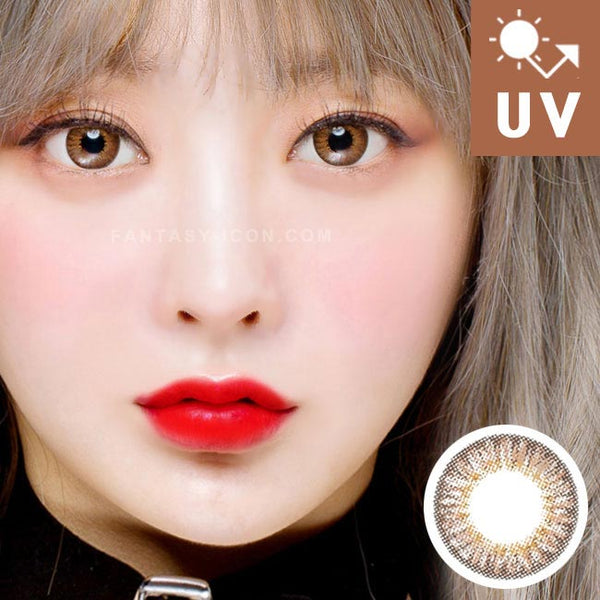 Glossy Ardor brown contacts | 3-tone UV Blocking Contact lenses