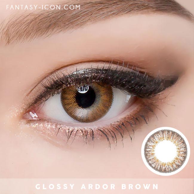 Glossy ardor brown contacts 3-tone UV Blocking Contact lenses Prescription