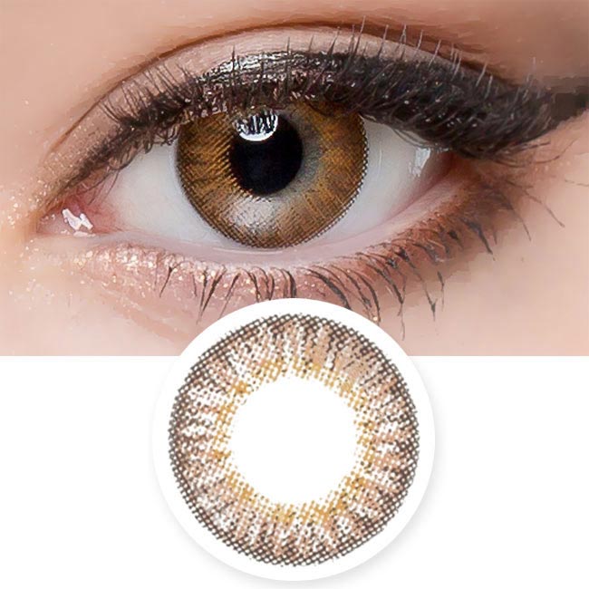 Glossy ardor brown contacts | 3-tone UV Blocking Contact lenses