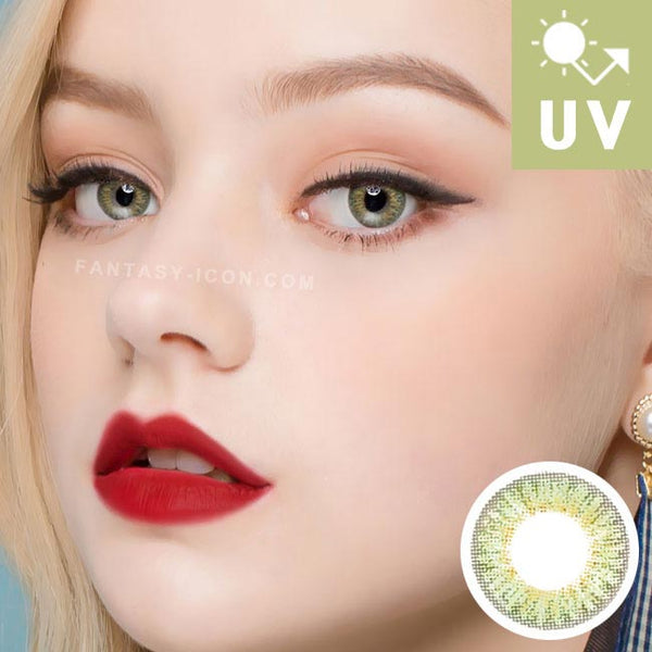 Glossy Ardor Green contacts | 3-tone UV Blocking Contact lenses
