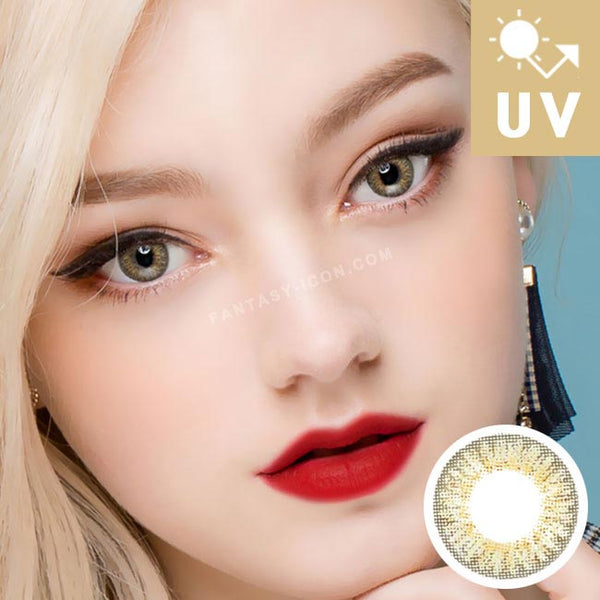 Glossy Ardor Hazel contacts | 3-tone UV Blocking Contact lenses