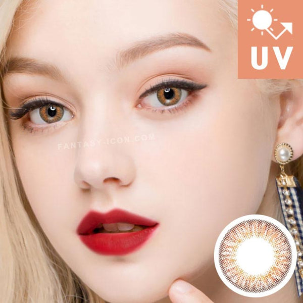 Glossy Ardor Honey contacts | 3-tone UV Blocking Contact lenses