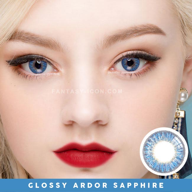 Glossy Ardor sapphire blue contacts 3tone UV Blocking fantasyicon