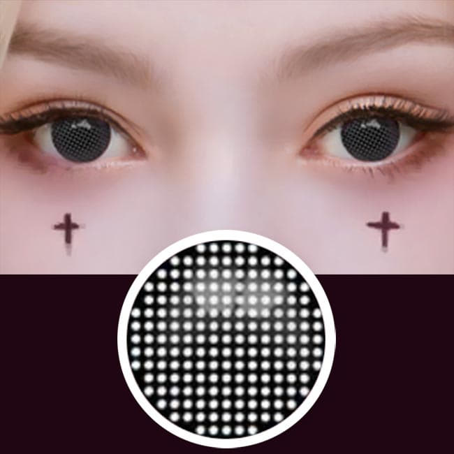  Halloween Mesh Cosplay Black Contacts | Anime Lenses