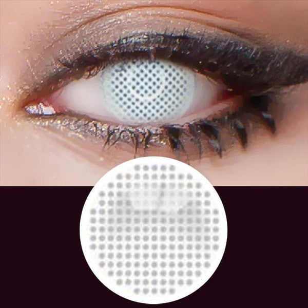 Halloween Mesh Cosplay white Contacts | Anime Lenses