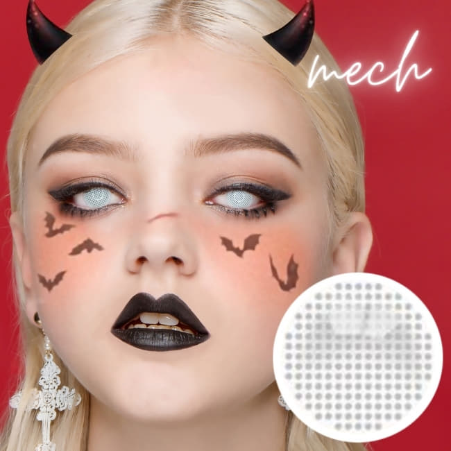 Halloween Mesh Cosplay white Contacts