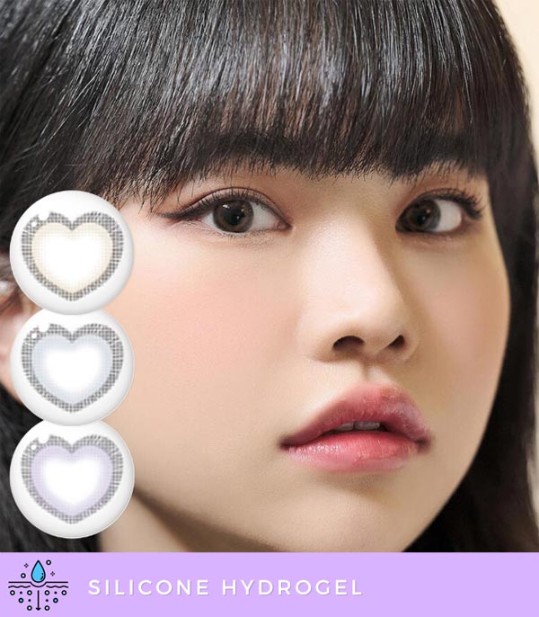 Heart contacts Silicone hydrogel Lens GNG - brown gray purple