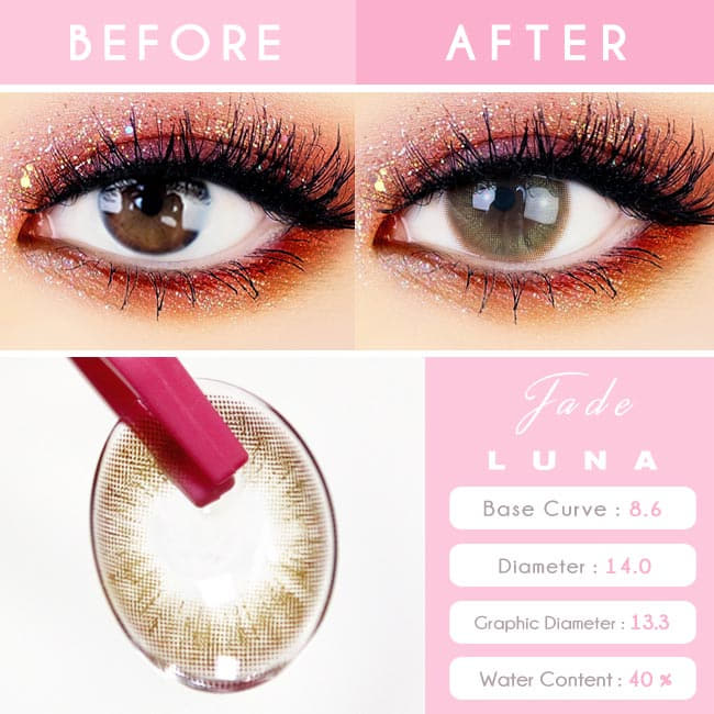 Jade Luna Brown Colored Contacts - Circle Lens eye detail 
