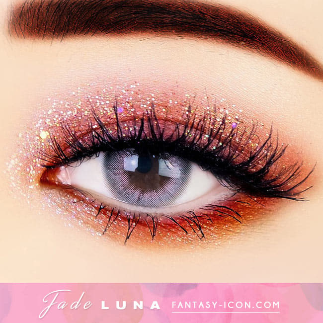 Jade Luna Grey Colored Contacts - Pink Lens eyes