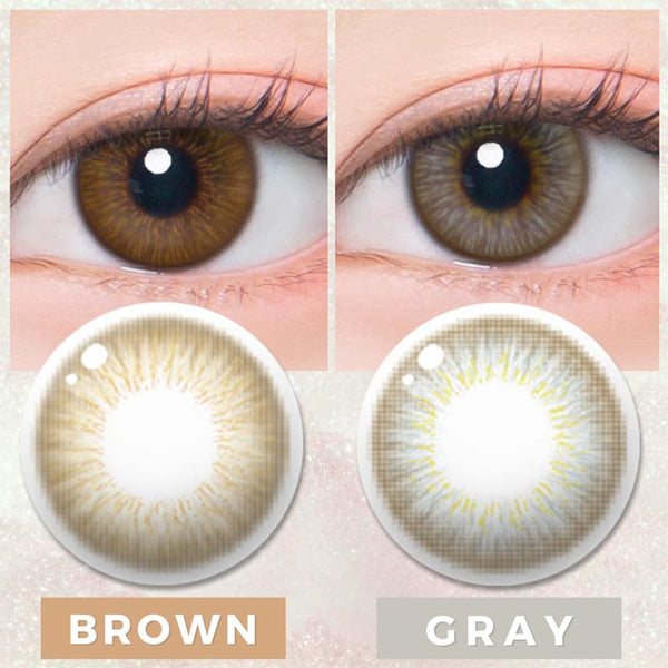 Silicone hydrogel mood nine GnG brown gray contacts - 6 months