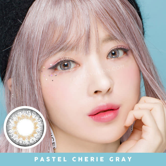 Pastel Cherie Gray contacts Enlarging Colored Contacts