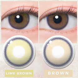 Silicone hydrogel soda on GnG brown, lime brown contacts - monthly