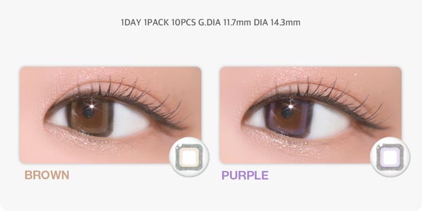 GNG Square brown purple contacts Silicone hydrogel Lens