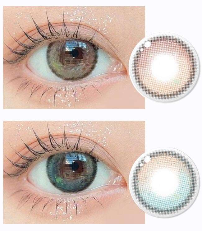 1 DAY srarry brown, gray contacts 10 Lenses Silicone hydrogel