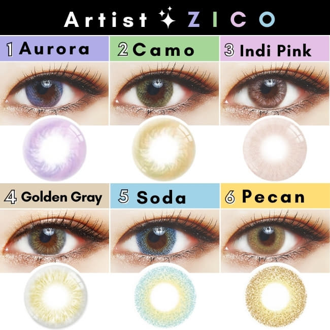 ZICO COLOR CONTACTS - Violet,brown,pink,gray,blue